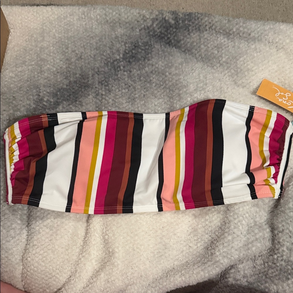 Kona Sol Multicolor Striped Bikini Top